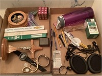 Lot of misc items, religious pieces, watches, and