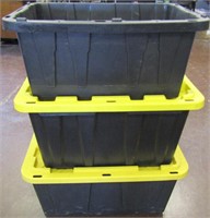 2-25 Gallon Storage BinsW/ Lids 1-17 Gallon No Lid