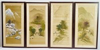 Traditional Japanese Silk Screens of Four Seasons