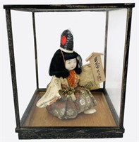Kimekomi Japanese Doll in Glass Display