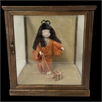 Kimekomi Japanese Doll and Display Case