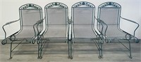 Set of Four Wrought Iron Patio Chairs