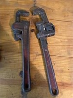 Two pipe wrenches