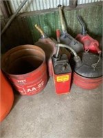 Gasoline cans and old can