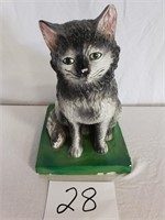 Ceramic Hand Painted Cat Statue