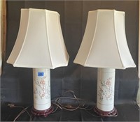 Pair of hand painted lamps - BEAUTIFUL!!!!