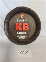 Tooth KB Lager  Wood Look Hanging Sign