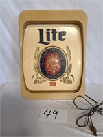 Lite Beer Light Up Hanging Sign (works) SEE NOTES