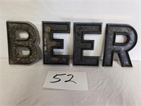 Metal Letters Spell BEER ?Cast Aluminum?