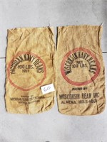 2 Michigan Navy Beans Burlap Bag