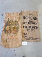 Lucky Star Potatoes and Michigan Beans Burlap Bags