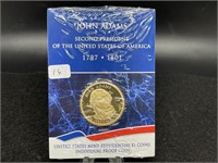 John Adams Presidential Proof Dollar in US Mint Pa