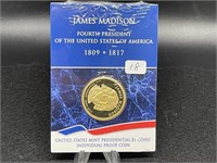 James Madison Presidential Proof Dollar in US Mint