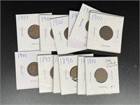Lot of (14) different date Indian Cents"