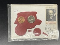 1970 (2 coin Denver Set) with/ Eisenhower Stamp