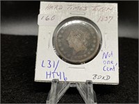 1837 “Not One Cent” Hard Times Token