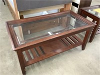 Coffee table with glass top, good shape