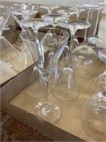 6 Grey Goose martini glasses and misc wine