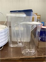 Plastic pitcher, storage container, and animal