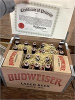 Original Budweiser container and lager, with
