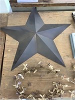 Large star and small burlap star hanging decor
