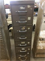 8 drawer card file cabinet 52” tall x 13” wide x