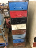 8  Drawer shop file cabinet 52.5” tall x 15” wide