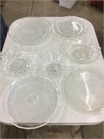 Glass serving platters and bowls
