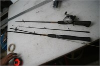 2 Fishing Rods and 1 Reel
