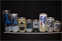 (5) Schlitz & (3) Colt 45 Malt Liquor beer cans