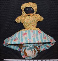 Antique 14" Topsy Turvy Flip Black Americana Doll