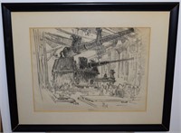 Arthur Russell Wilson drypoint etching war art