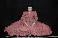 Antique porcelain handpainted 17" tall doll