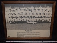 Framed 1961 NY Yankees team photo roster