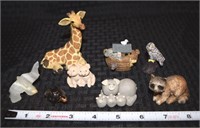 (8) Miniature animal figurines with Noah's Ark