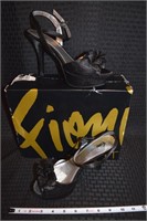 Fioni Night Black Krista peep toe Shoes sz 6