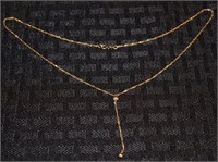 14k gold diamond etched bead ball necklace