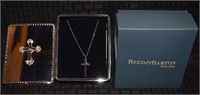 Reed & Barton Cross Box with pendant necklace