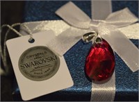 Swarovski Ruby crystal Sterling Silver pendant