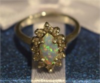 Mystic Fire Opal sterling silver size 6 ring