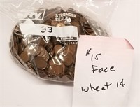 $15 Face in Wheat Cents