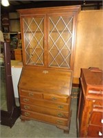 CHERRY DROP FRONT SECRETARY 2 DOOR/5 DRAWER