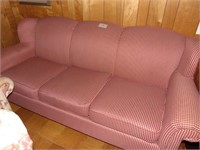 Red Check Print Sofa