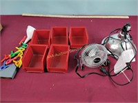 Heat lamp, personal fan, hardware organizers