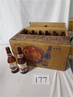 Vintage Cardboard Cook's Beer Case w/ Bottles