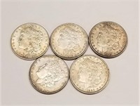 5 Pre’ 1921 Morgan Dollars BU