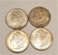 4 Pre’ 1921 Morgan Dollars BU