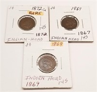1872 Cent G; 1867, ’69 Cents (Problems)
