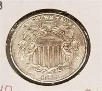 1883 Shield Nickel AU