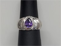 .925 Sterling Silver Amethyst Ring